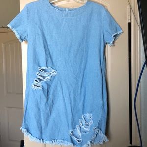Ripped Denim Dress